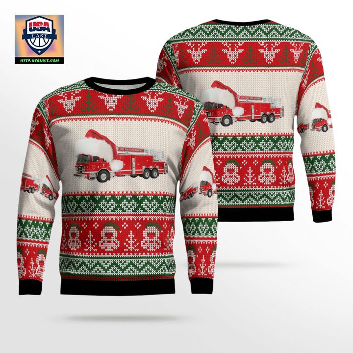 Long Beach Fire Department Christmas AOP Sweater