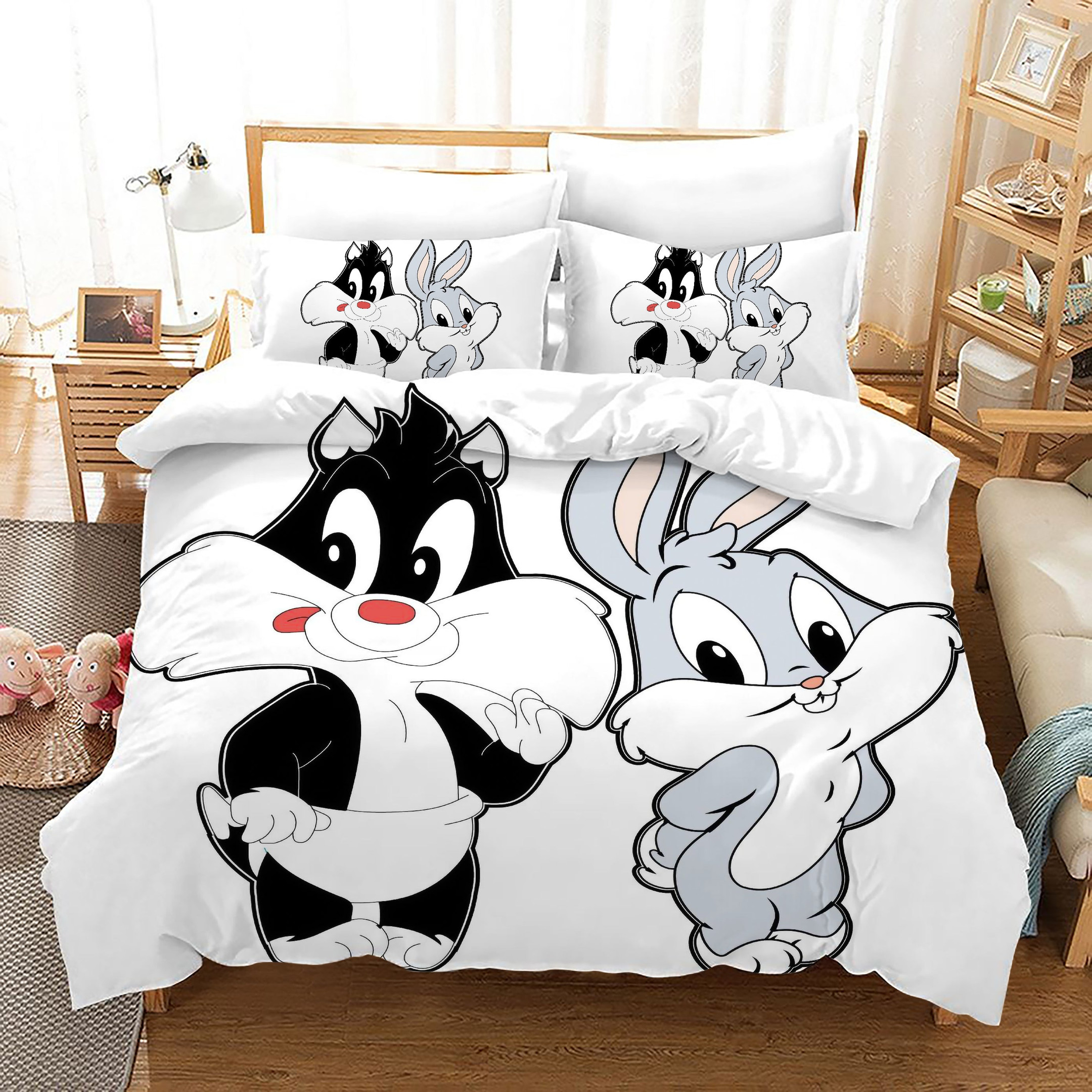 Looney Tunes Bugs Bunny Duvet Cover Quilt Cover Pillowcase Bedding Set Bed Linen Home Bedroom Decor