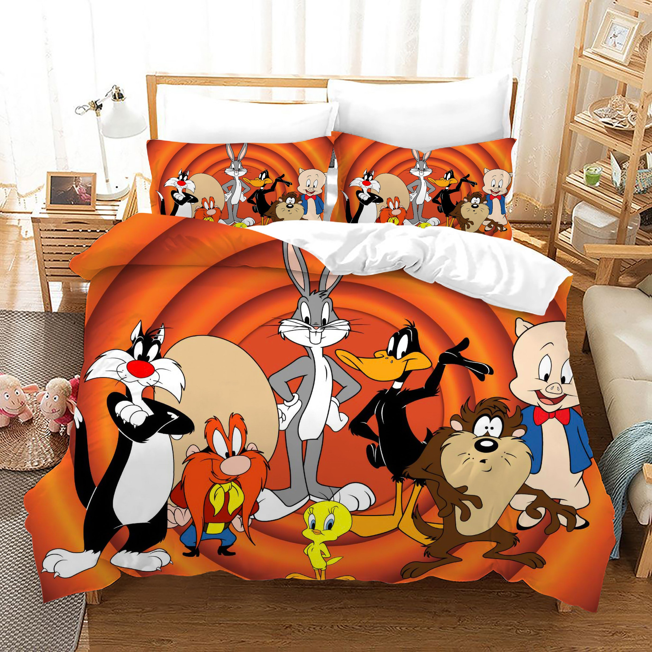 Looney Tunes Bugs Bunny Duvet Cover Quilt Cover Pillowcase Bedding Set Bed Linen Home Bedroom Decor