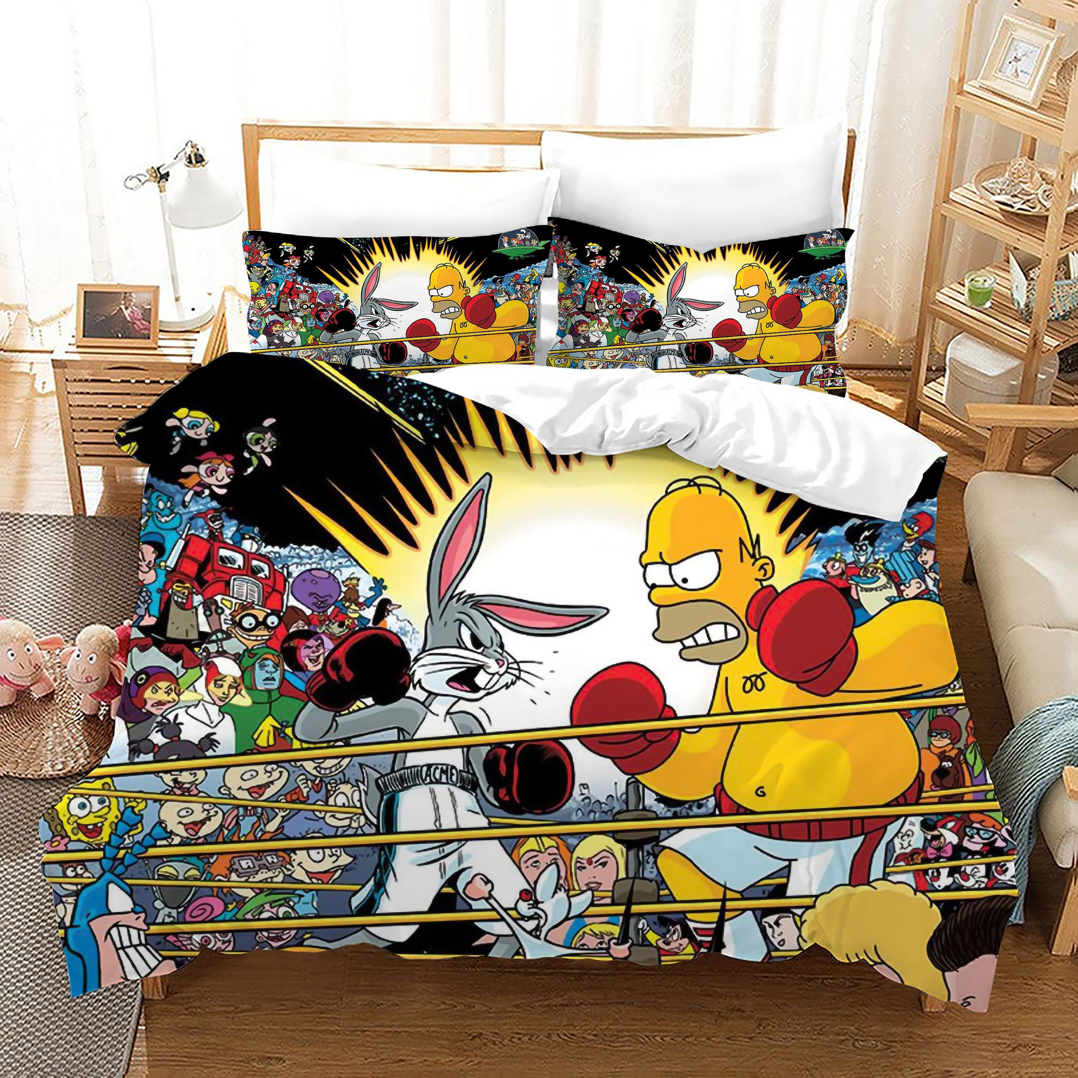 Looney Tunes Bugs Bunny Duvet Cover Quilt Cover Pillowcase Bedding Set Bed Linen Home Bedroom Decor