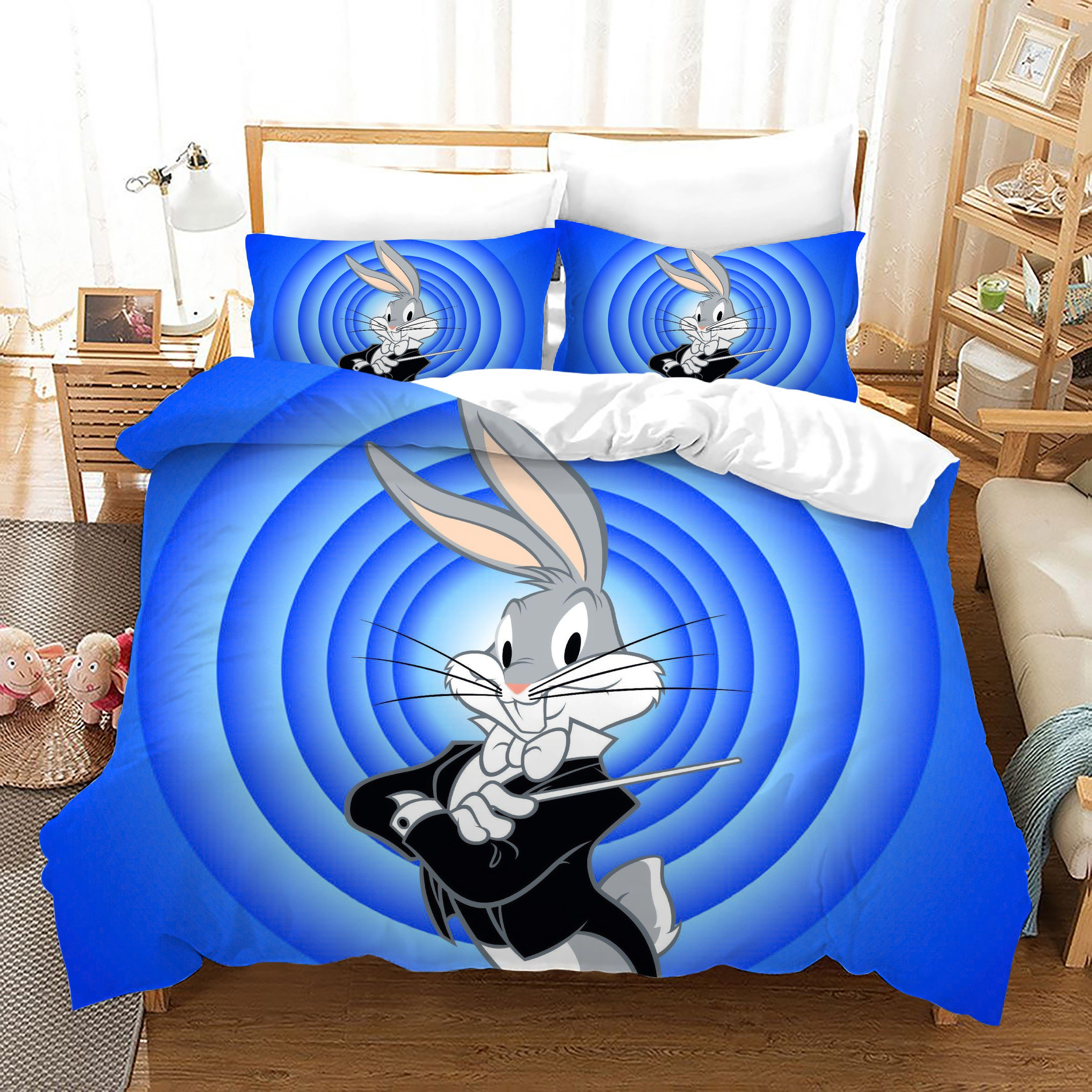 Looney Tunes Bugs Bunny Duvet Cover Quilt Cover Pillowcase Bedding Set Bed Linen Home Bedroom Decor