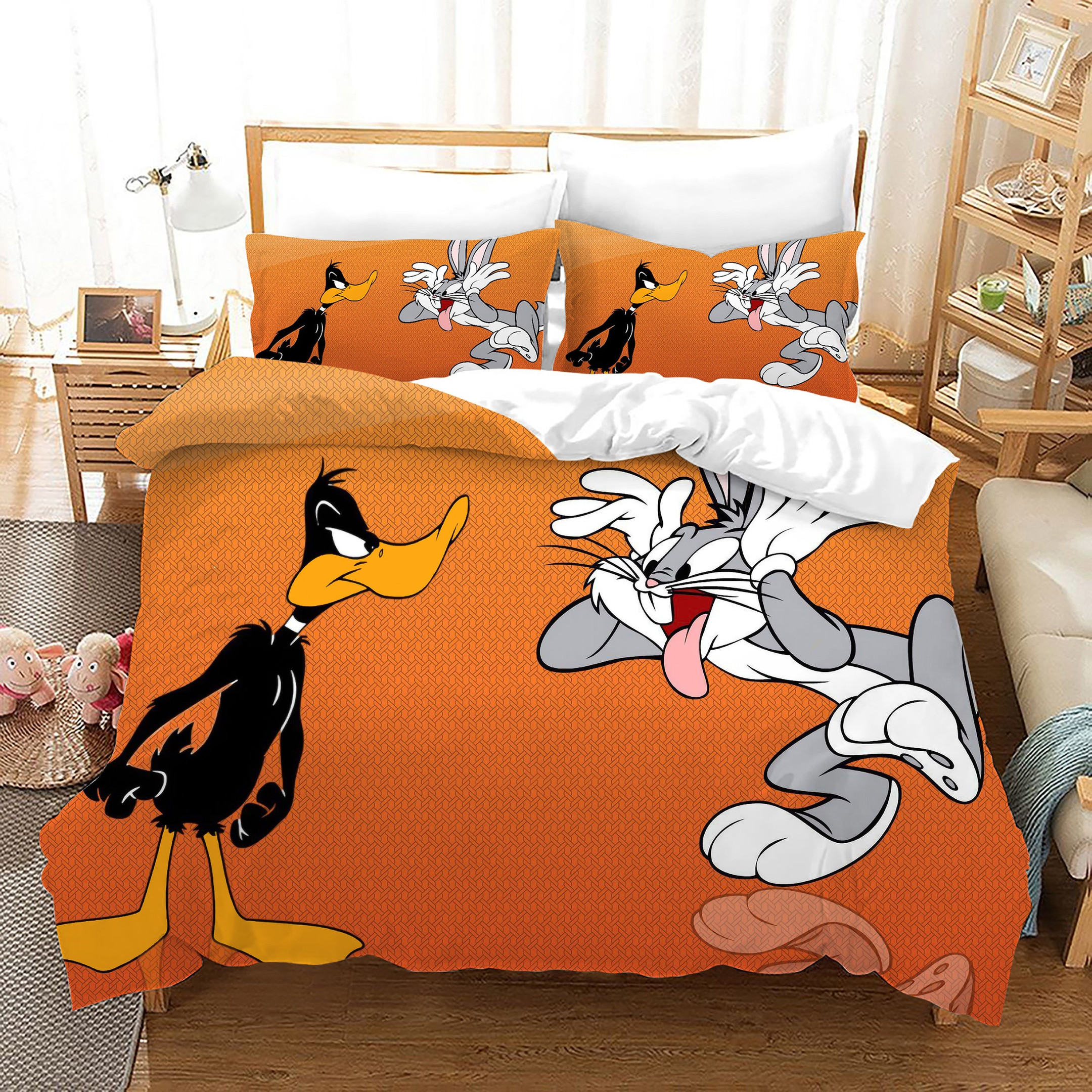 Looney Tunes Bugs Bunny Duvet Cover Quilt Cover Pillowcase Bedding Set Bed Linen Home Bedroom Decor