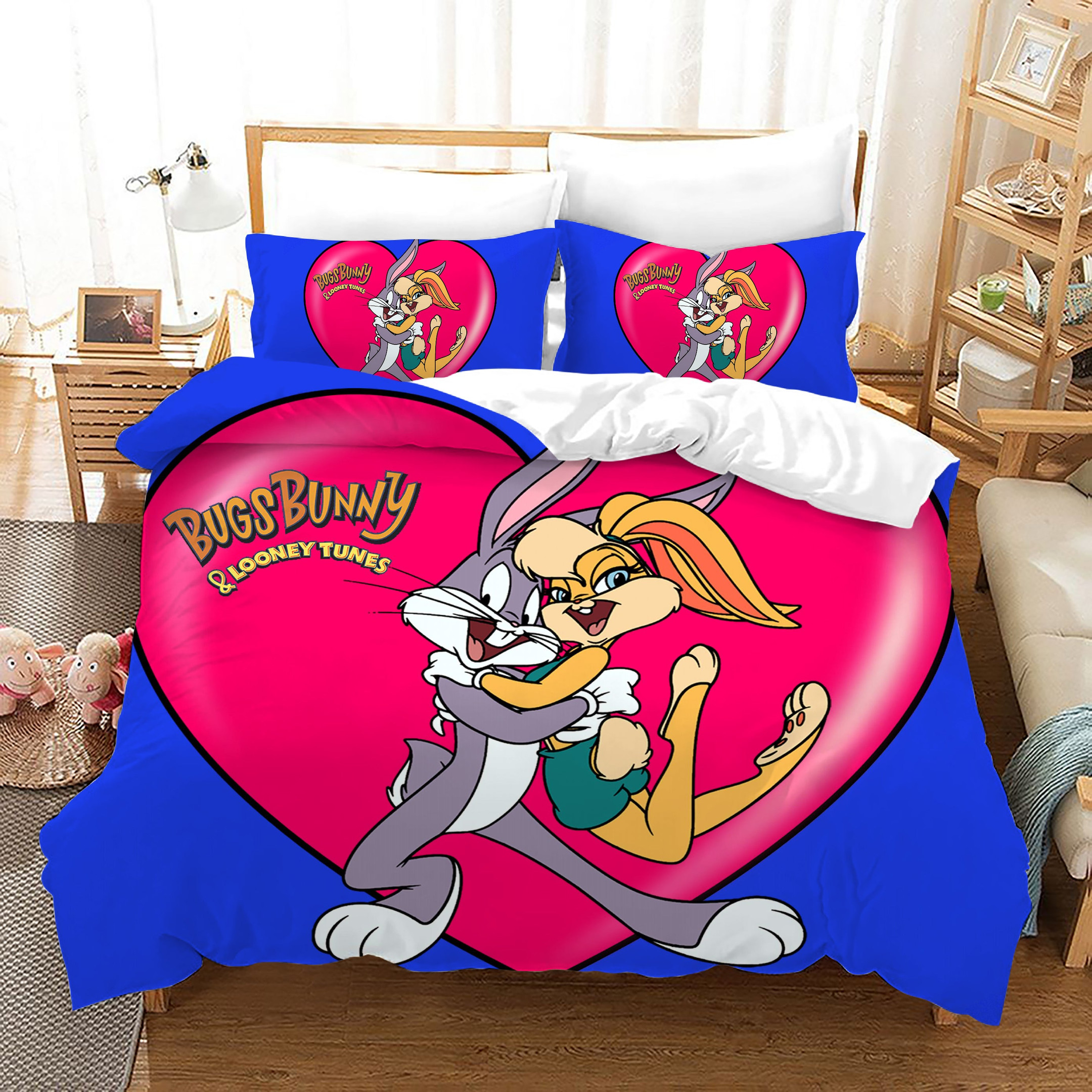 Looney Tunes Bugs Bunny Duvet Cover Quilt Cover Pillowcase Bedding Set Bed Linen Home Bedroom Decor