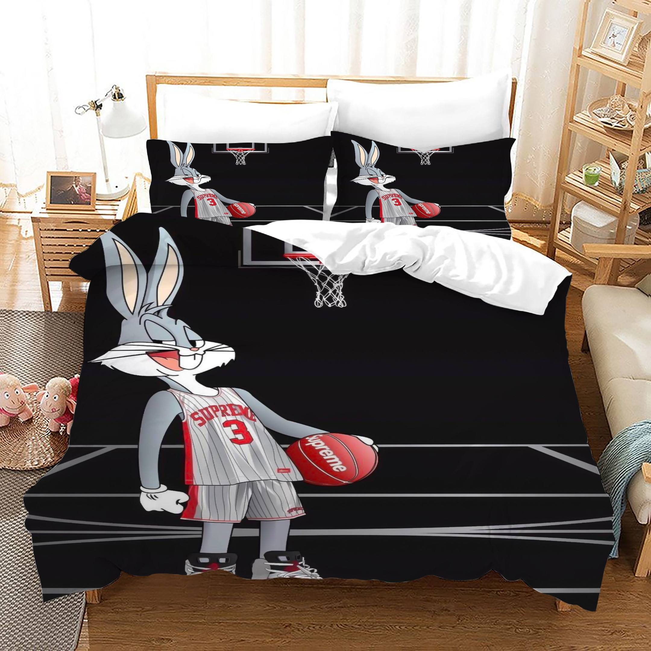 Looney Tunes Bugs Bunny Duvet Cover Quilt Cover Pillowcase Bedding Set Bed Linen Home Bedroom Decor