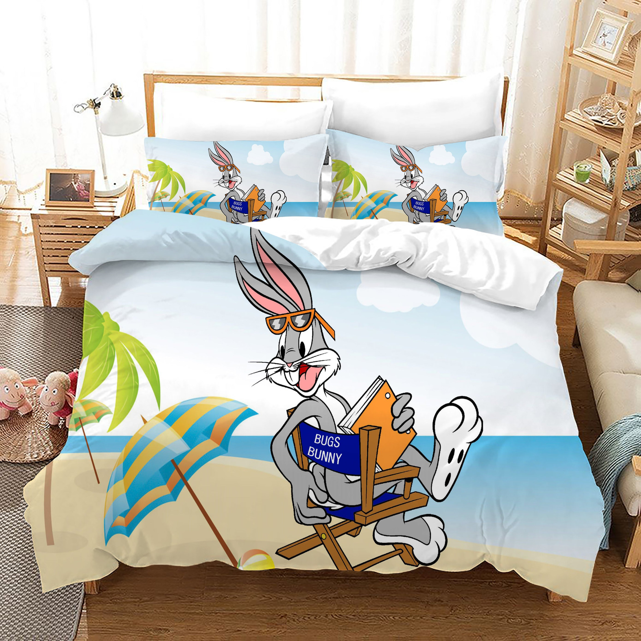 Looney Tunes Bugs Bunny Duvet Cover Quilt Cover Pillowcase Bedding Set Bed Linen Home Bedroom Decor