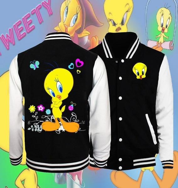 Looney Tunes Tweety Fashion Baseball Jacket for Men & Women | Cartoon Fan Gift