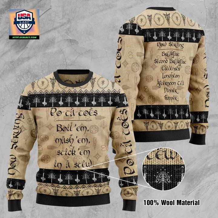 Lord Of The Ring Po Ta Toes Ugly Sweater