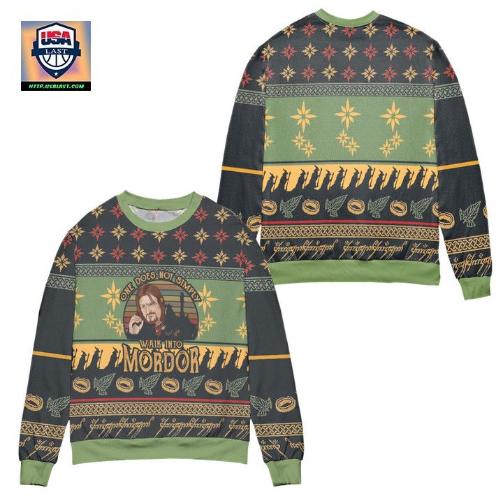 Lord Of The Rings Boromir One Does Not Simply Walk Into Mordor Ugly Christmas Sweater