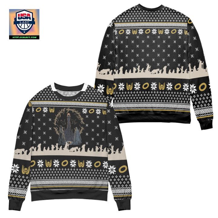 Lord Of The Rings Journeys In Middle Earth Ugly Christmas Sweater Black