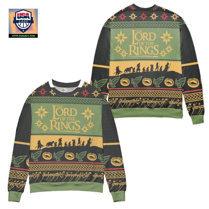 Lord Of The Rings The Fellowship Way To Mordor Vintage Ugly Christmas Sweater Green