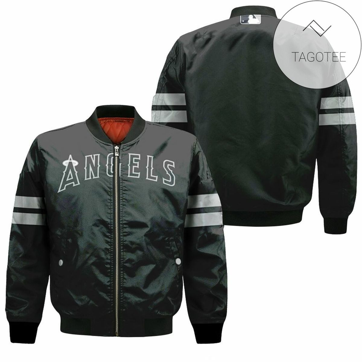 Los Angeles Angels Black Jersey Inspired Style Bomber Jacket | MLB Team Jacket for Men & Women | Baseball Fan Gift