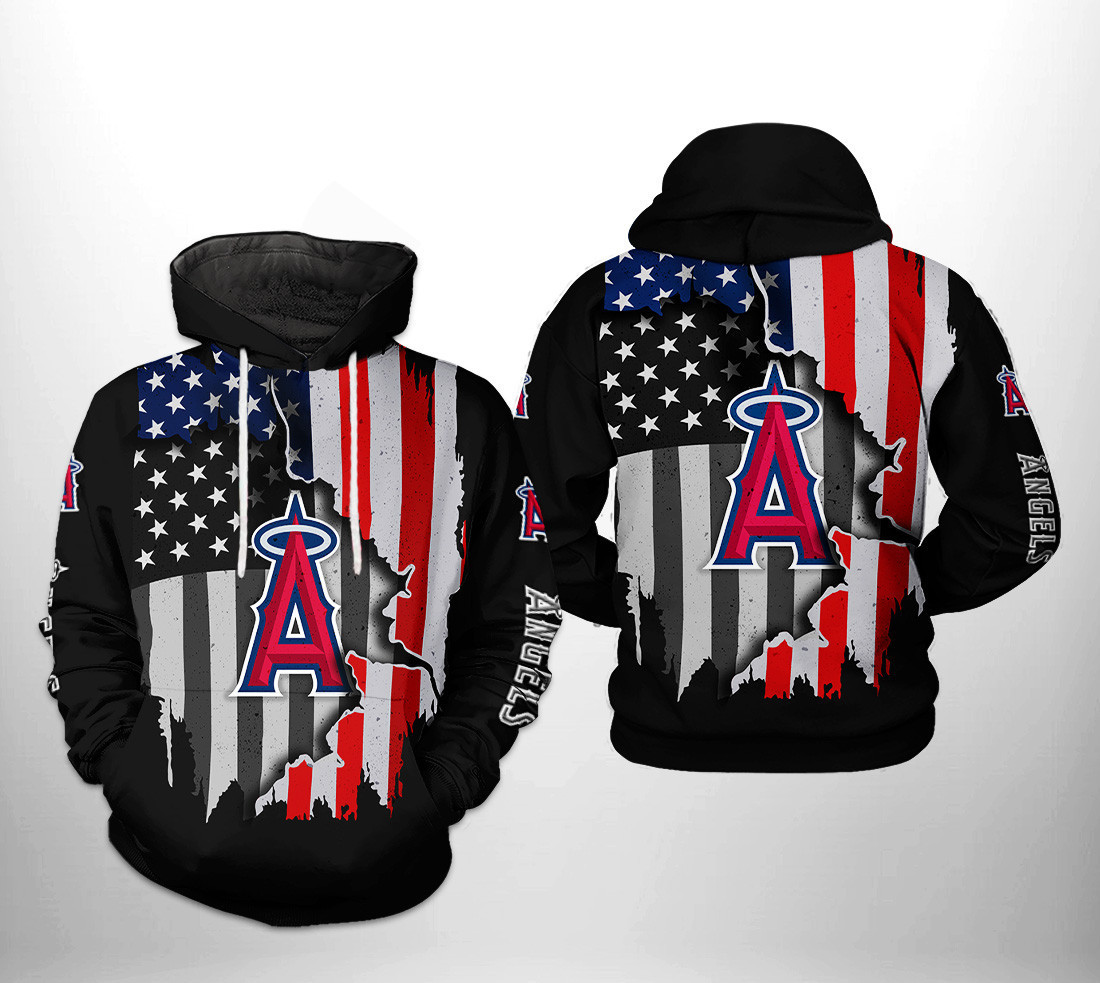 Los Angeles Angels MLB US Flag 3D All Over Print Hoodie & Zip Hoodie