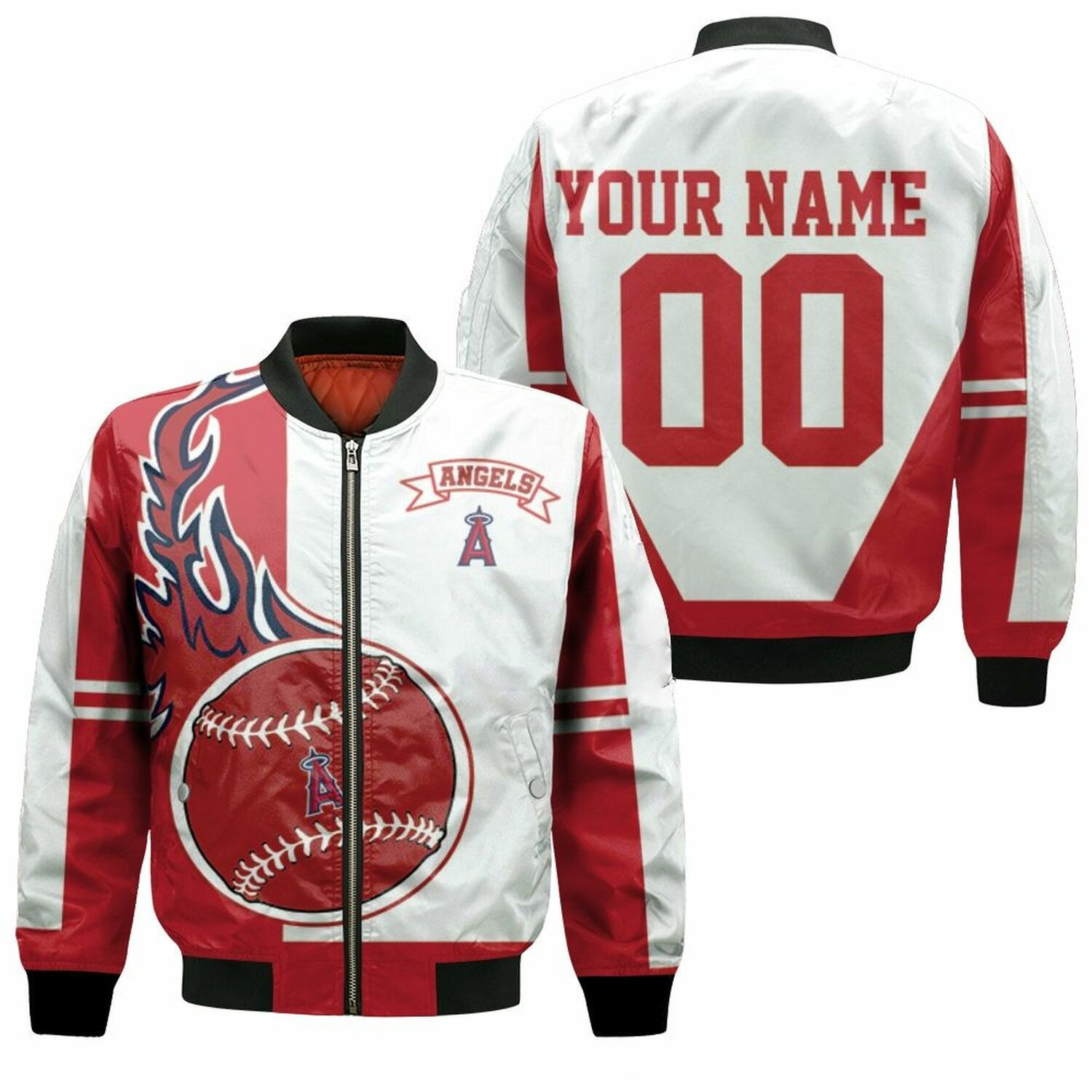 Los Angeles Angels Personalized Name Number Bomber Jacket | MLB Team Jacket for Men & Women | Baseball Fan Gift