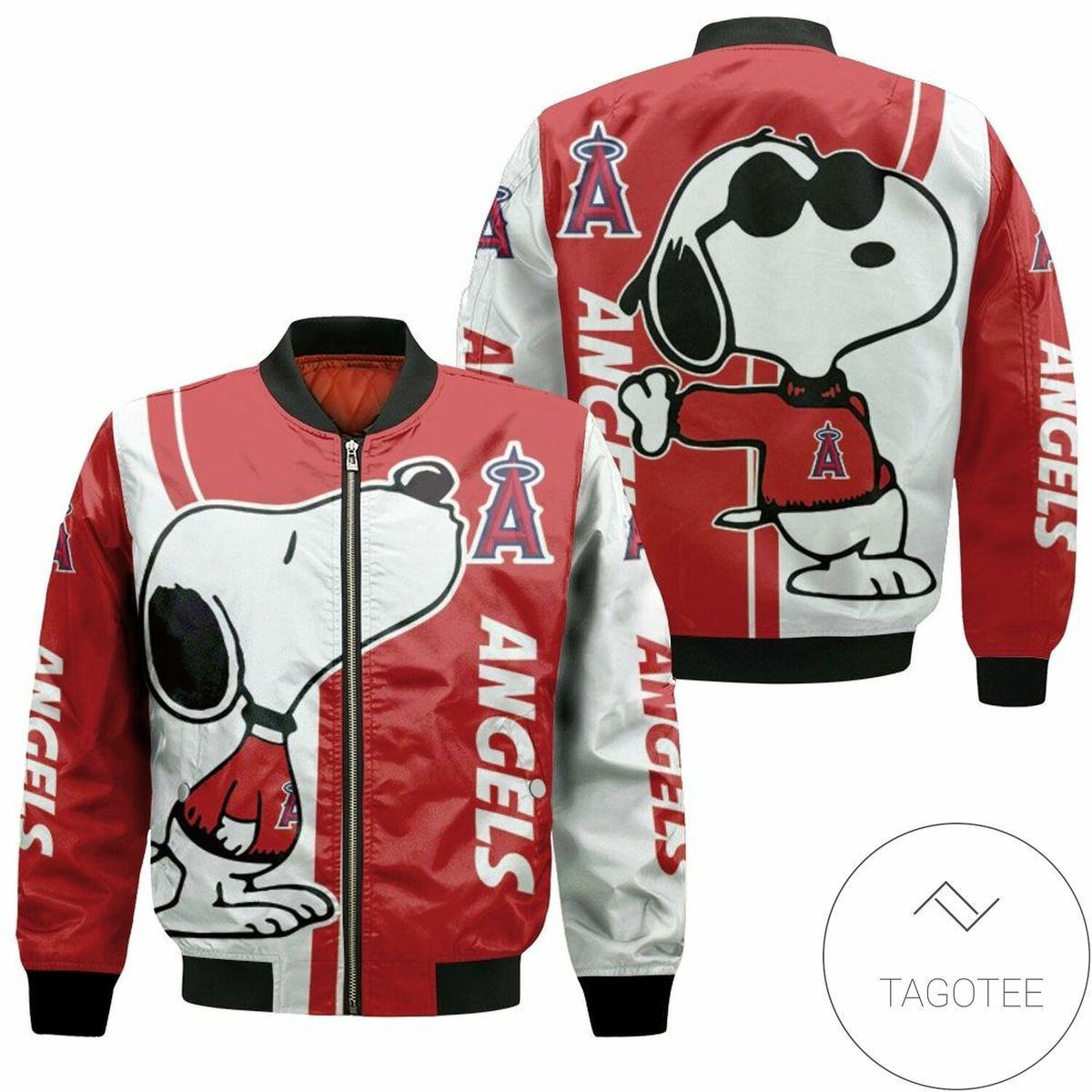 Los Angeles Angels Snoopy Lover Bomber Jacket | MLB Team Jacket for Men & Women | Baseball Fan Gift