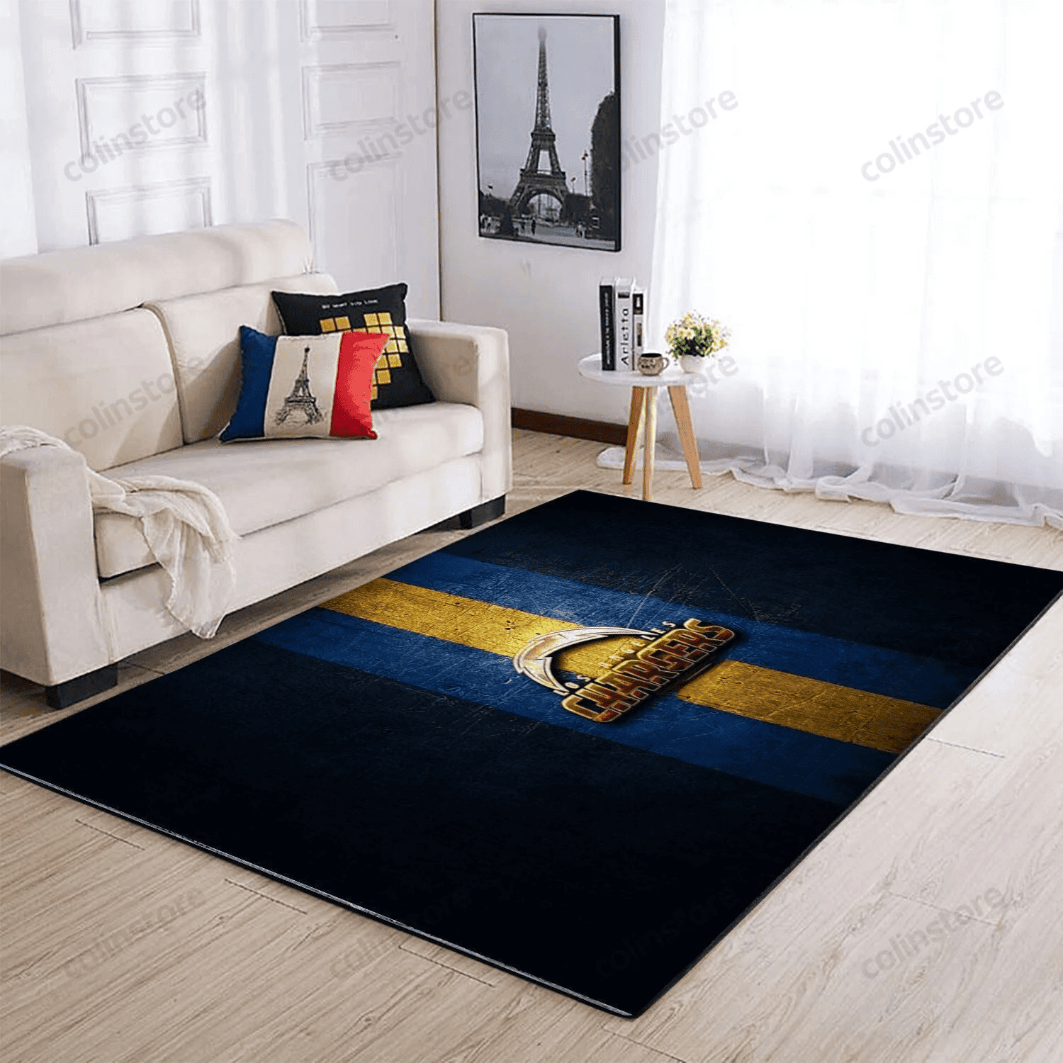Los Angeles Chargers 3D Rectangle Area Rug – Full Print Carpet For Living Room & Bedroom Home Decor