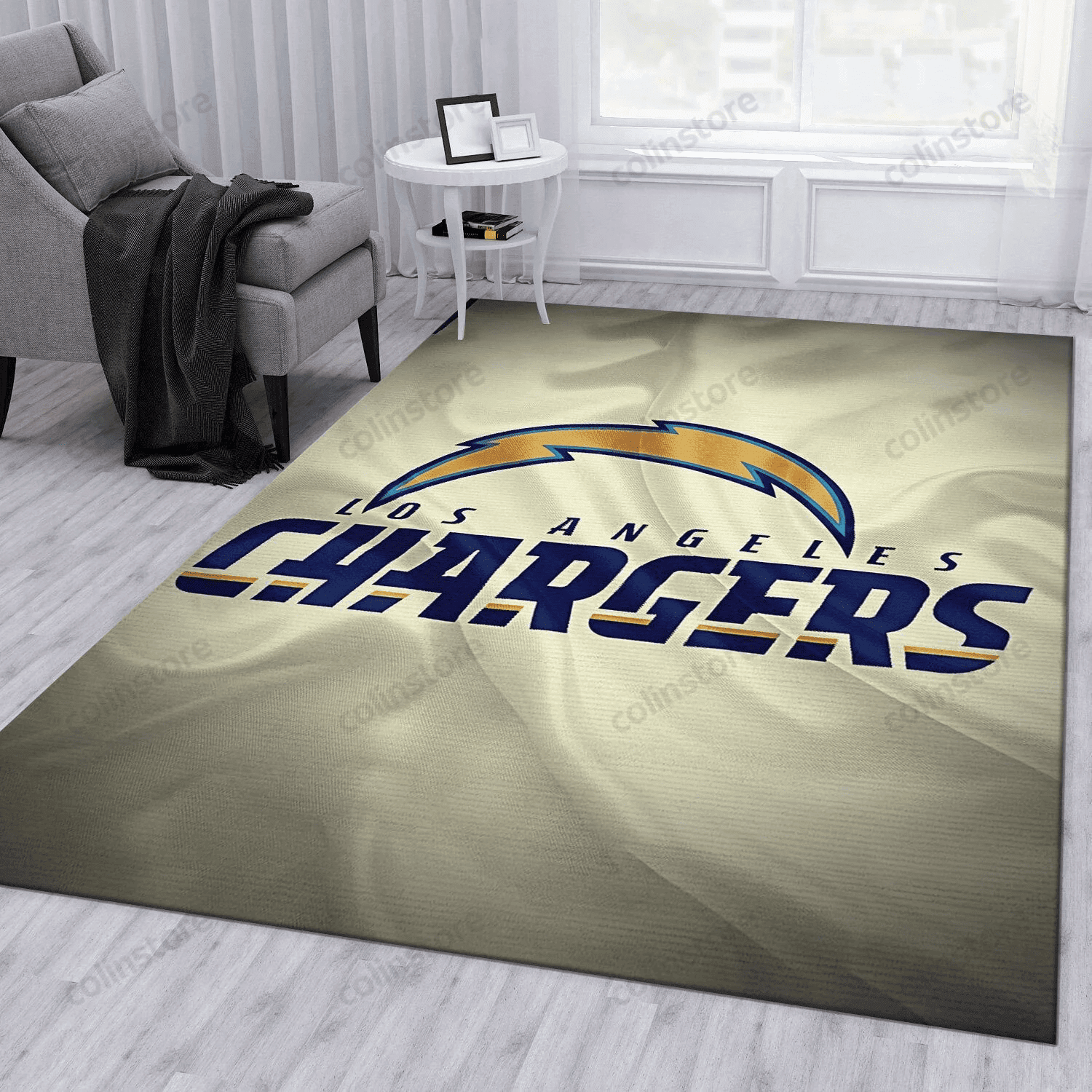 Los Angeles Chargers Ameri Rectangle Area Rug – Full Print Carpet For Living Room & Bedroom Home Decor