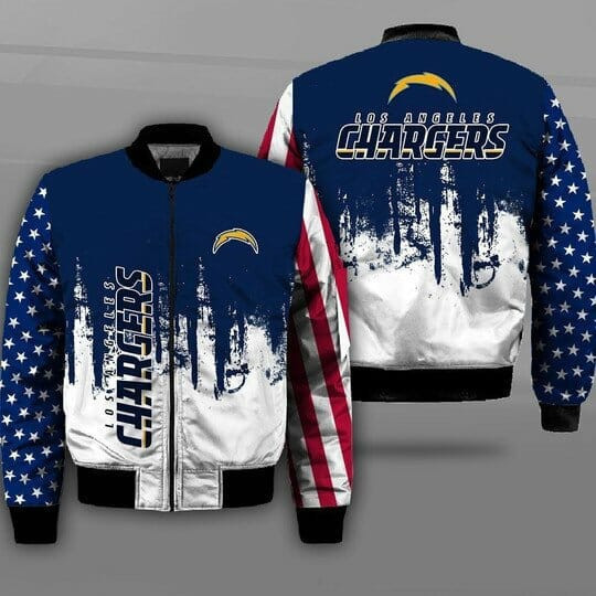 Los Angeles Chargers Blue White Bomber Jacket | NFL Team Jacket for Men & Women | Football Fan Gift