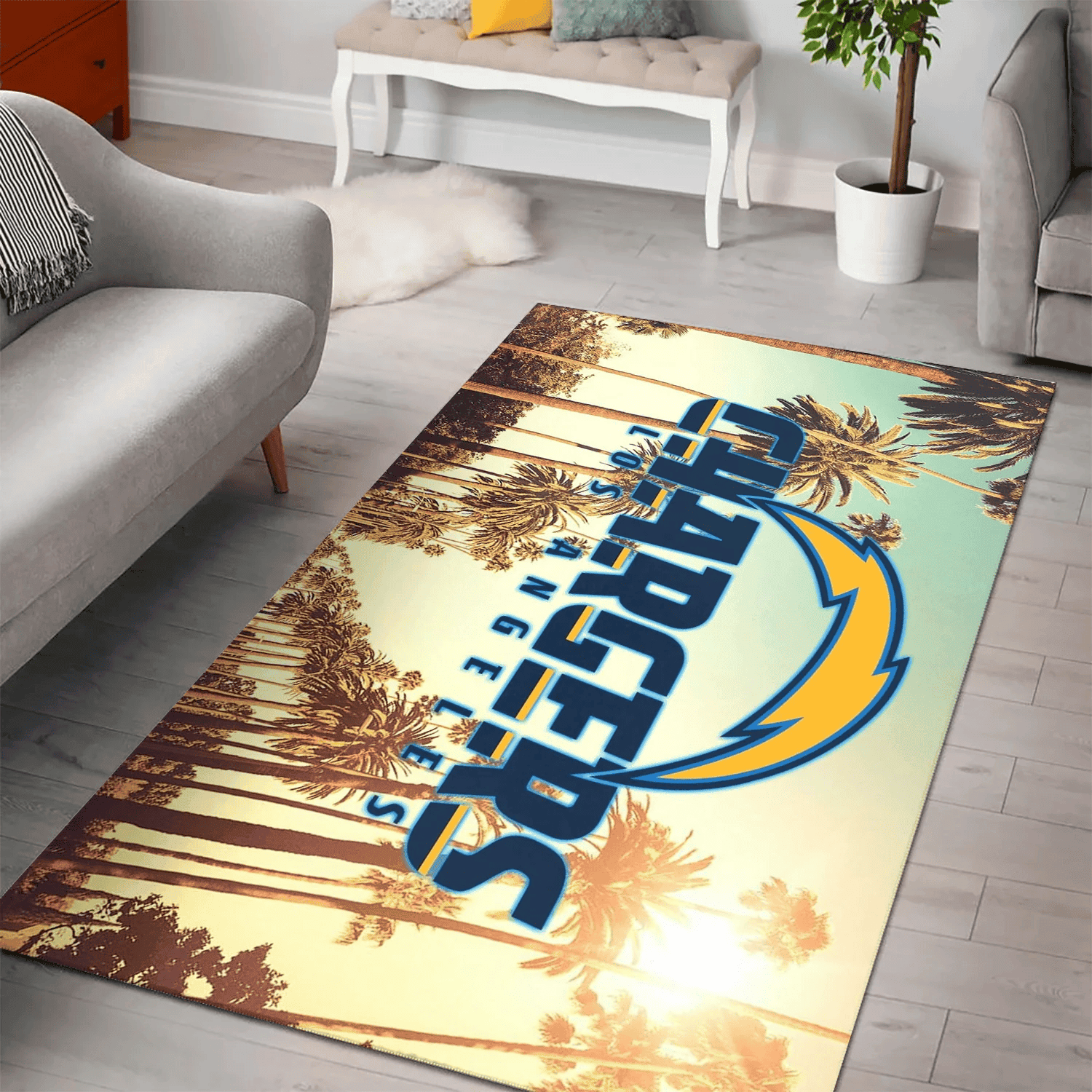 Los Angeles Chargers City V3 3D Full Print Rectangle Area Rug – Full Print Carpet For Living Room & Bedroom Home Decor
