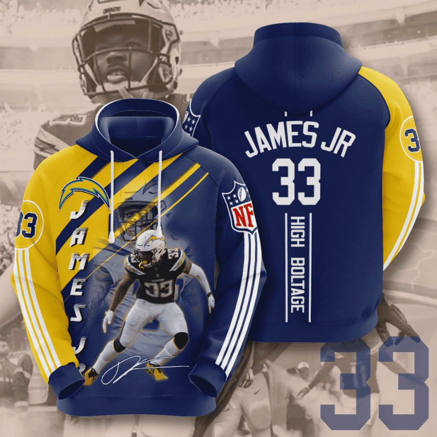 Los Angeles Chargers Derwin James 3D All Over Print Hoodie & Zip Hoodie