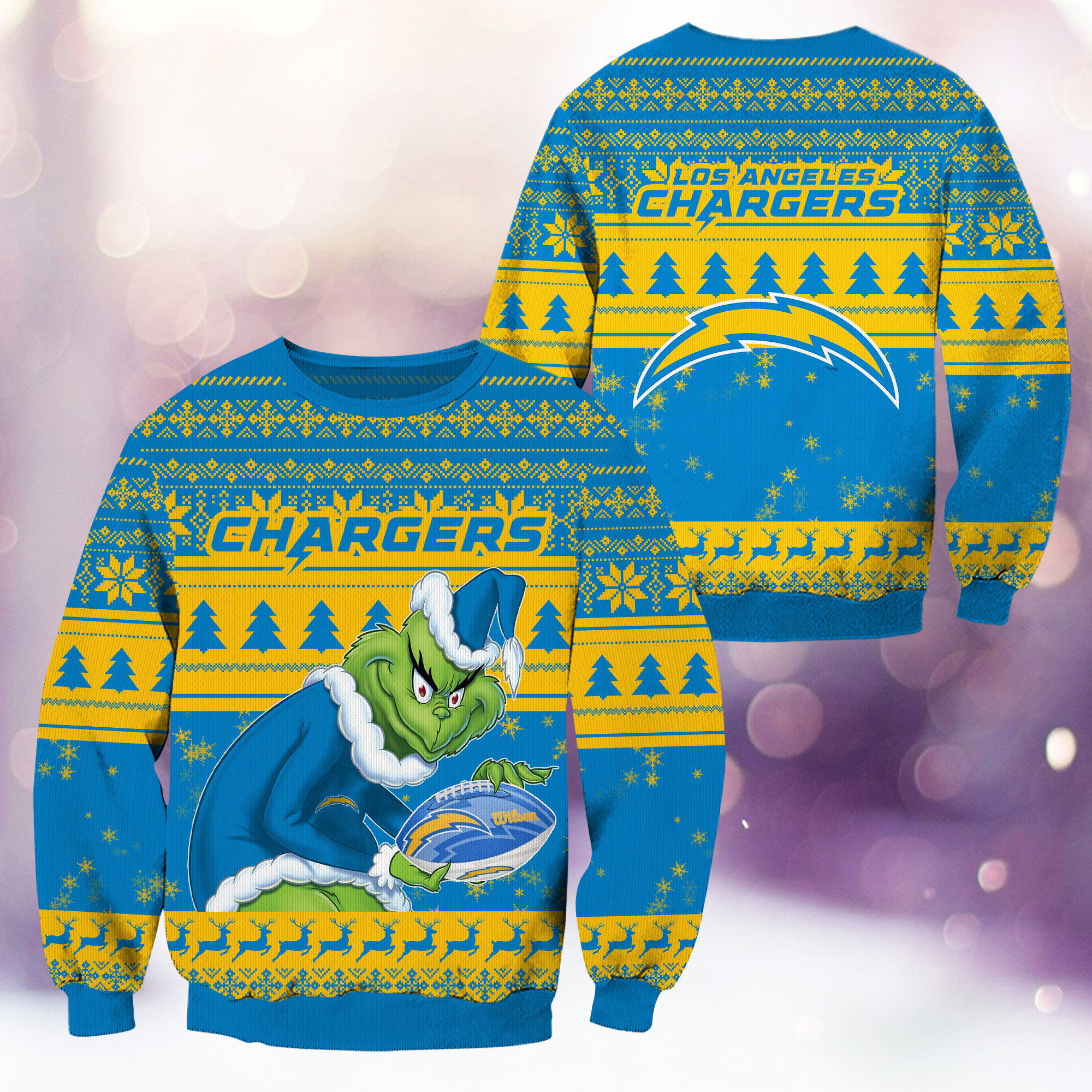 Los Angeles Chargers Grinch Ugly Christmas Sweater,