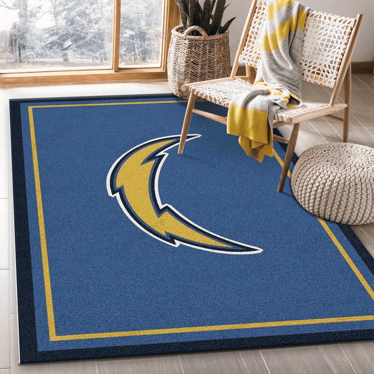 Los Angeles Chargers Imperial Spirit Rug Rectangle Area Rug – Full Print Carpet For Living Room & Bedroom Home Decor