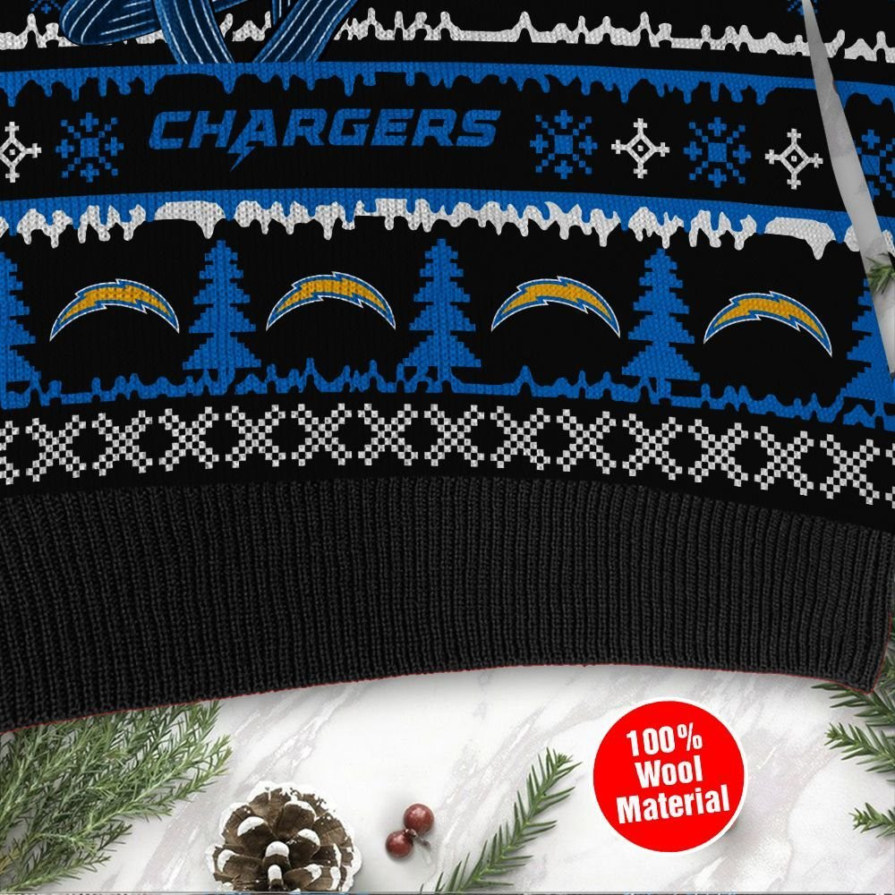 Los Angeles Chargers Jack Skellington Halloween Ugly Christmas Sweater Perfect Holiday Gift - Image 4