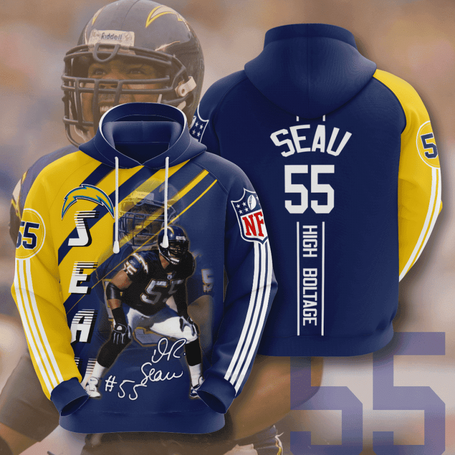 Los Angeles Chargers Junior Seau 3D All Over Print Hoodie & Zip Hoodie