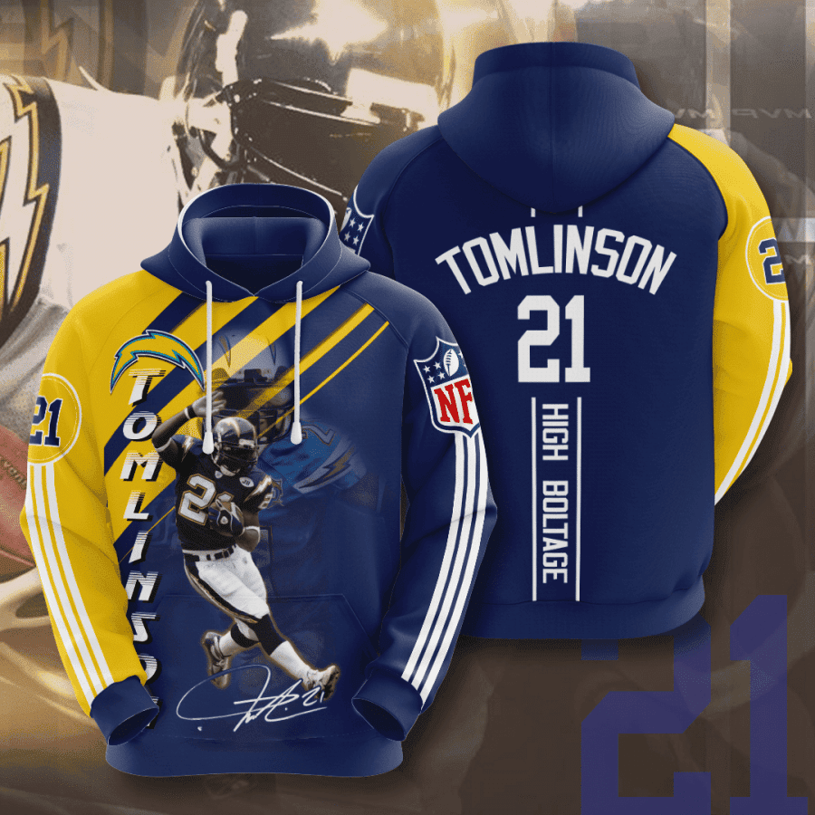 Los Angeles Chargers Ladainian Tomlinson 3D All Over Print Hoodie & Zip Hoodie