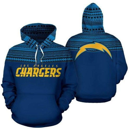 Los Angeles Chargers Ncaa Football Maori Tattoo Blue V2 3D All Over Print Hoodie & Zip Hoodie