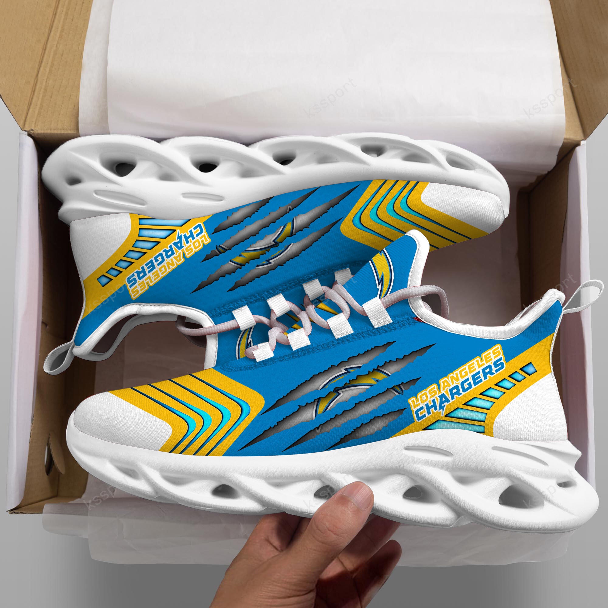 Los Angeles Chargers NFL Max Soul Shoes Sneakers for Men And Women – NFL Football Fan Shoes, Team Sneakers