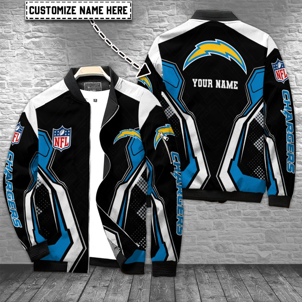 Los Angeles Chargers Personalized Bomber Jacket | NFL Team Jacket for Men & Women | Football Fan Gift