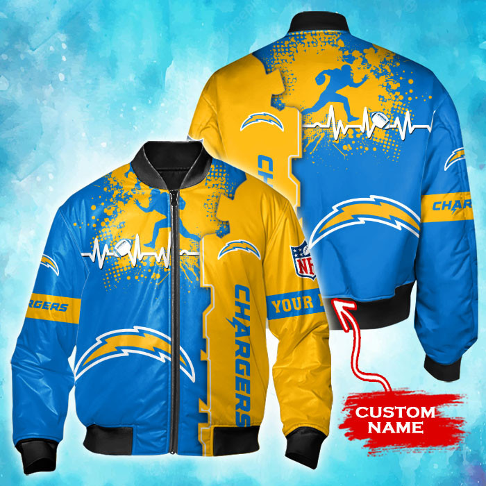Los Angeles Chargers Personalized Thick Bomber Jacket | NFL Team Jacket for Men & Women | Football Fan Gift