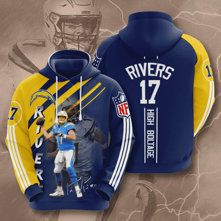 Los Angeles Chargers Philip Rivers 3D All Over Print Hoodie & Zip Hoodie