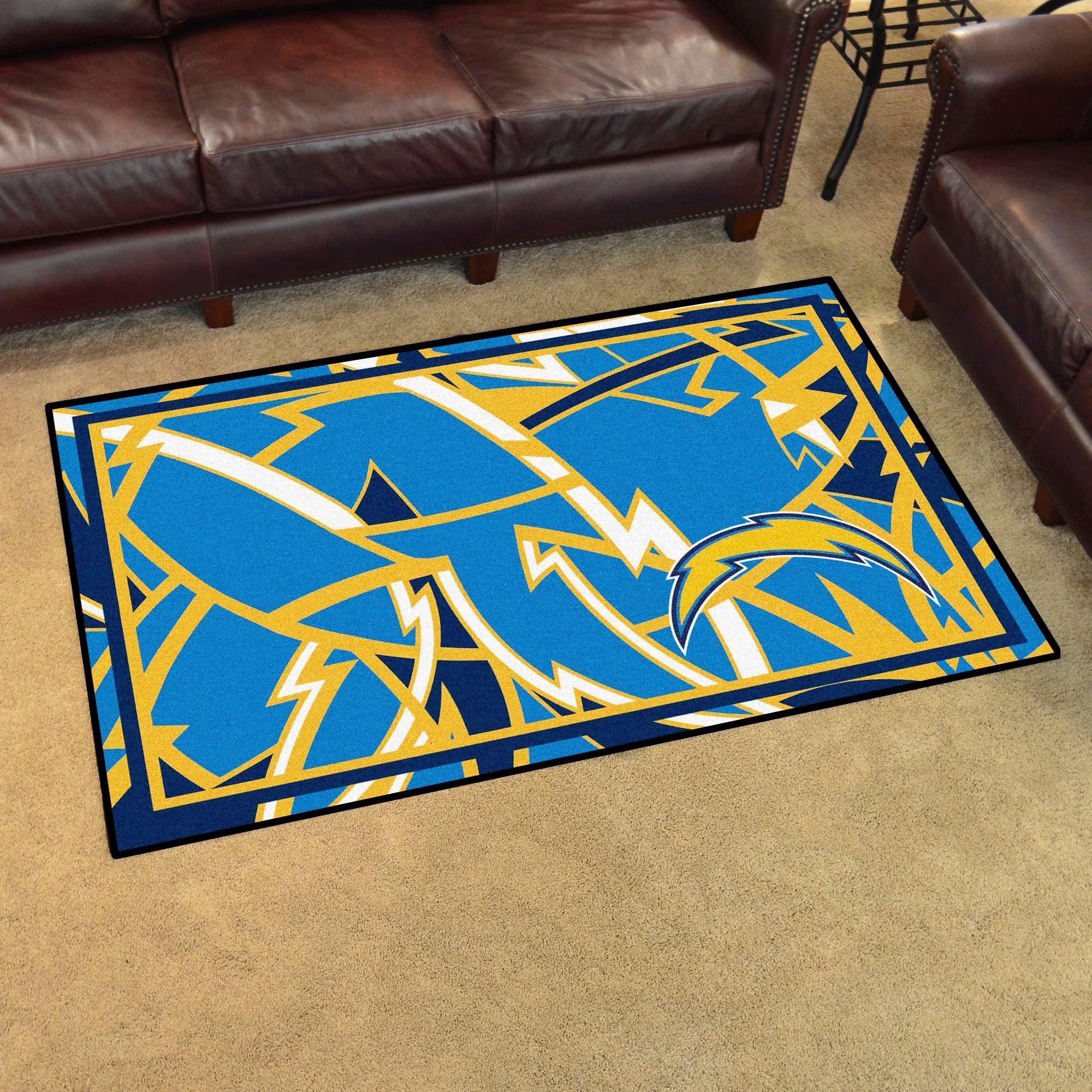Los Angeles Chargers Plush Rectangle Area Rug – Full Print Carpet For Living Room & Bedroom Home Decor