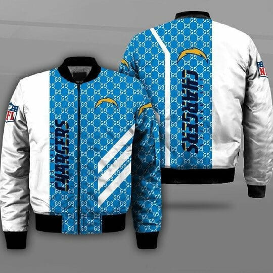 Los Angeles Chargers Powder Blue White Bomber Jacket | NFL Team Jacket for Men & Women | Football Fan Gift