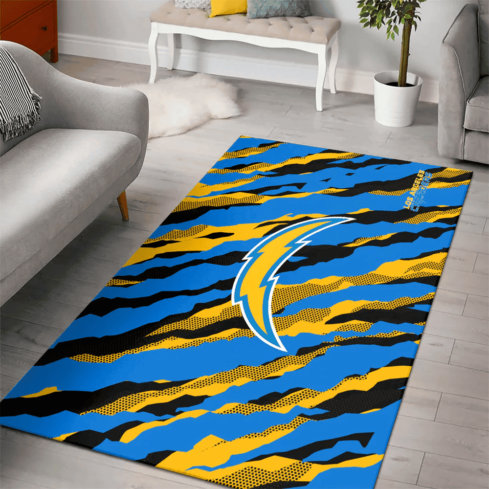 Los Angeles Chargers Rectangle Area Rug – Full Print Carpet For Living Room & Bedroom Home Decor