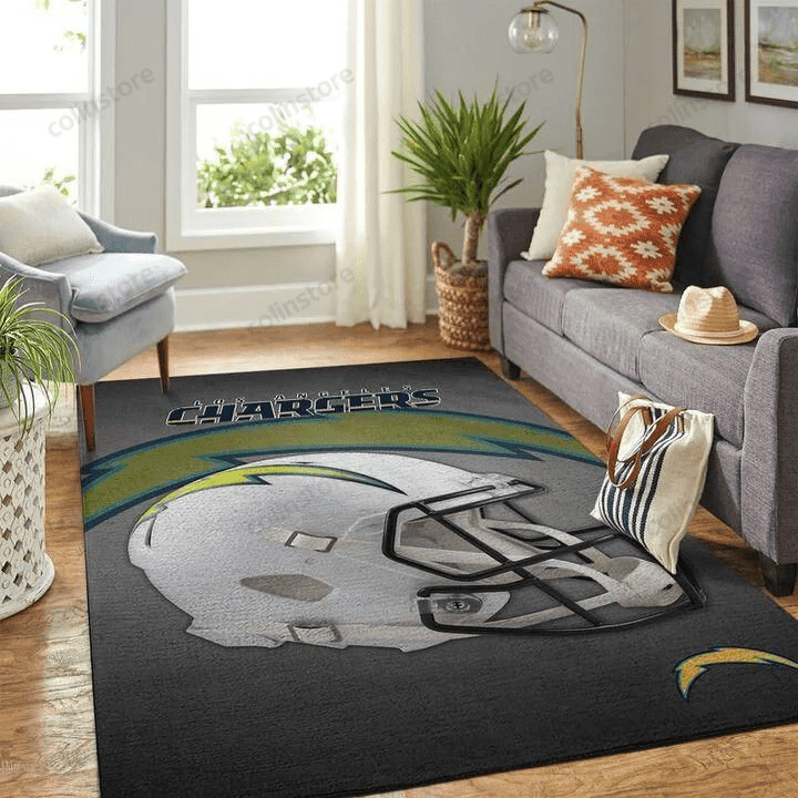 Los Angeles Chargers Rectangle Area Rug – Full Print Carpet For Living Room & Bedroom Home Decor