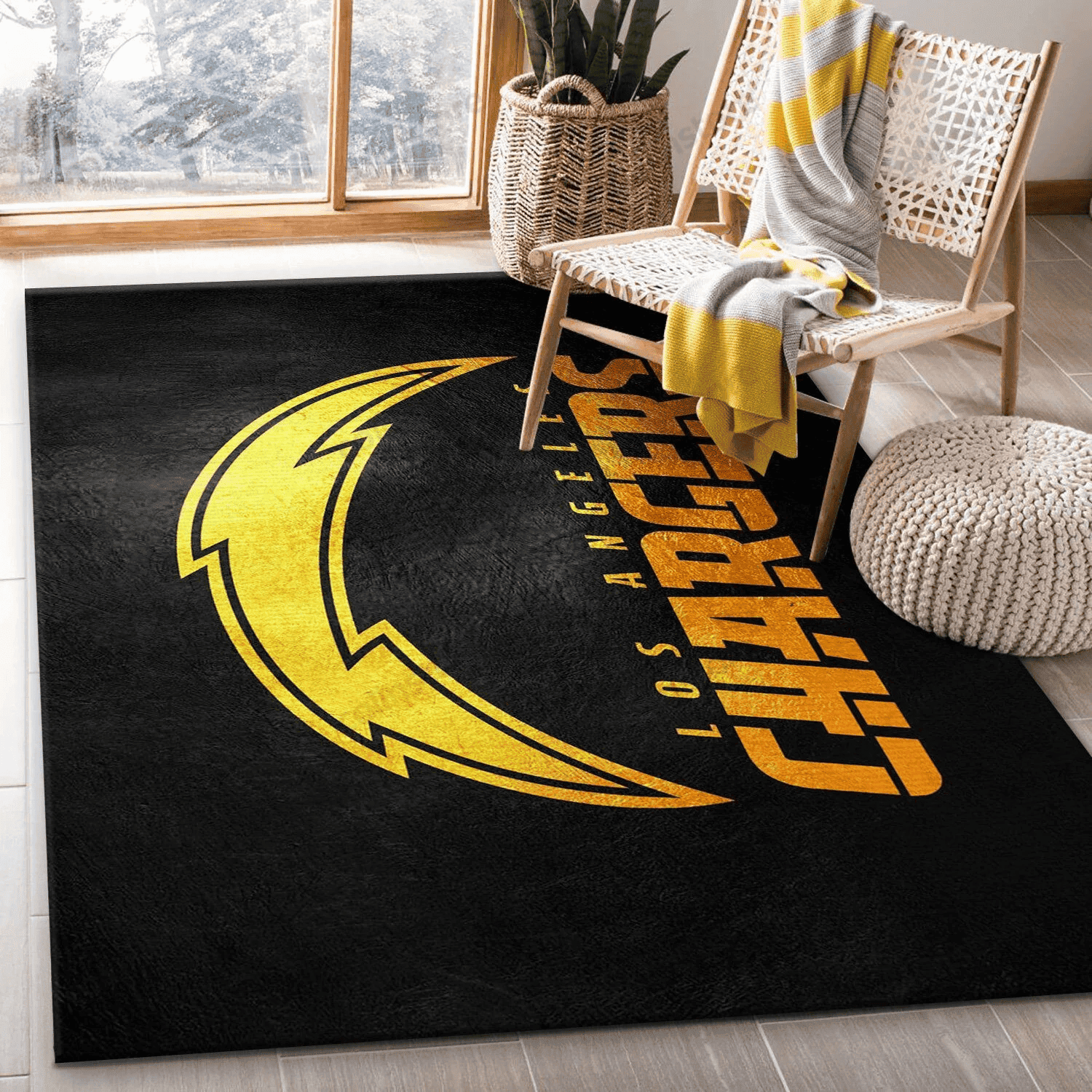 Los Angeles Chargers Rectangle Area Rug – Full Print Carpet For Living Room & Bedroom Home Decor