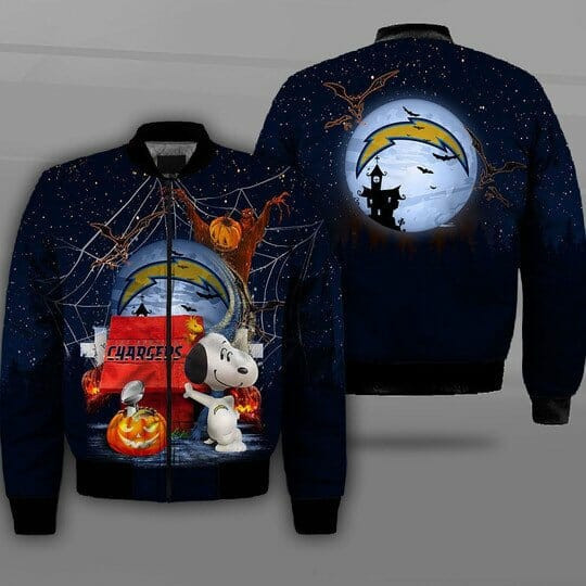 Los Angeles Chargers Snoopy Halloween Bomber Jacket | NFL Team Jacket for Men & Women | Football Fan Gift
