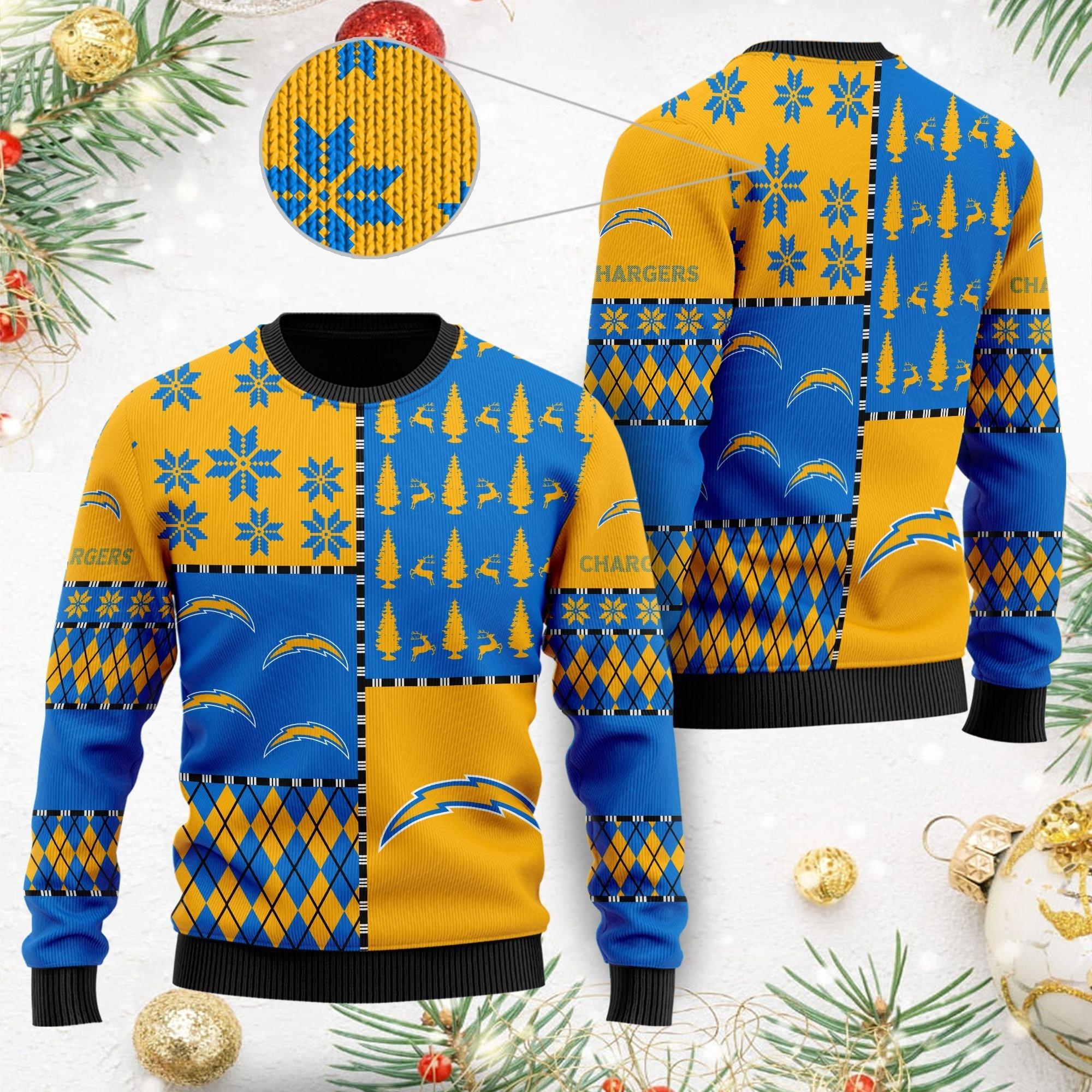 Los Angeles Chargers Ugly Christmas Sweater, Perfect Holiday Gift
