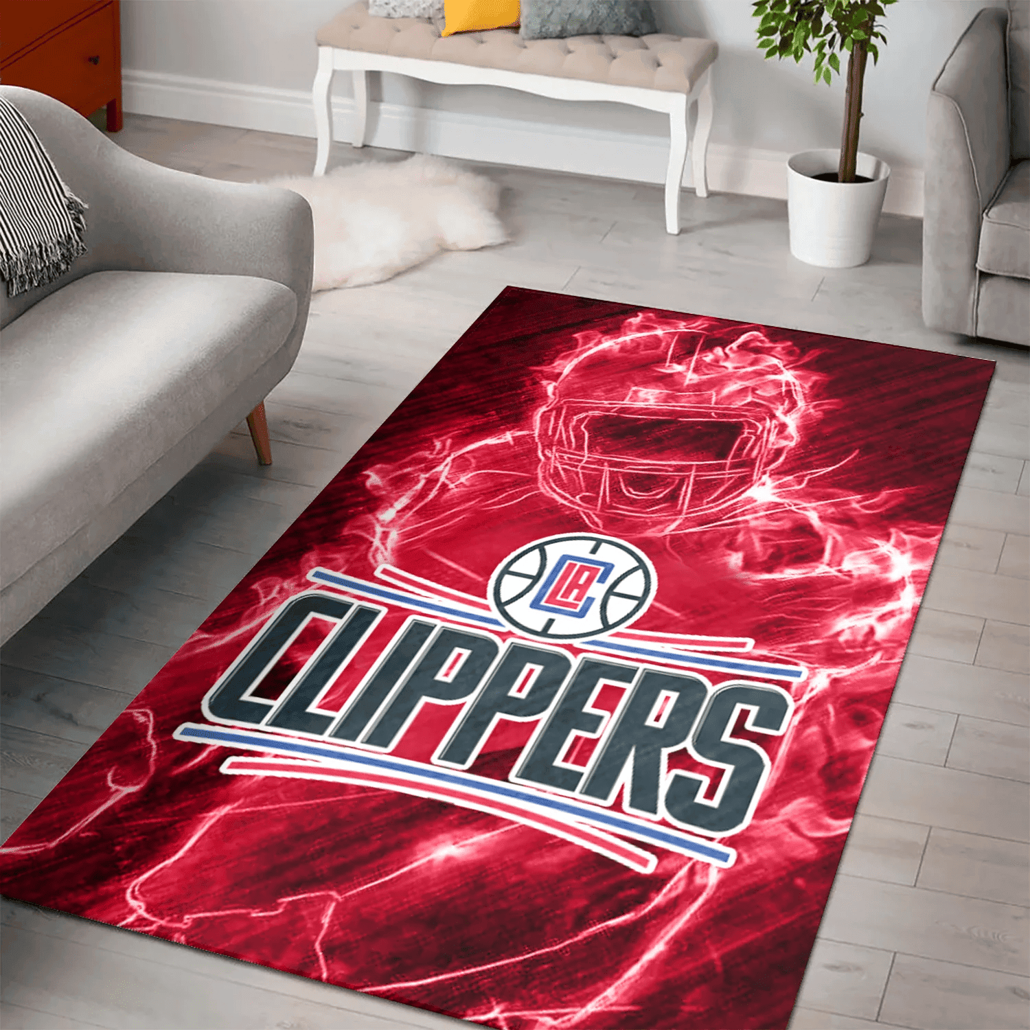 Los Angeles Clippers Legend 3D Full Print Rectangle Area Rug – Full Print Carpet For Living Room & Bedroom Home Decor