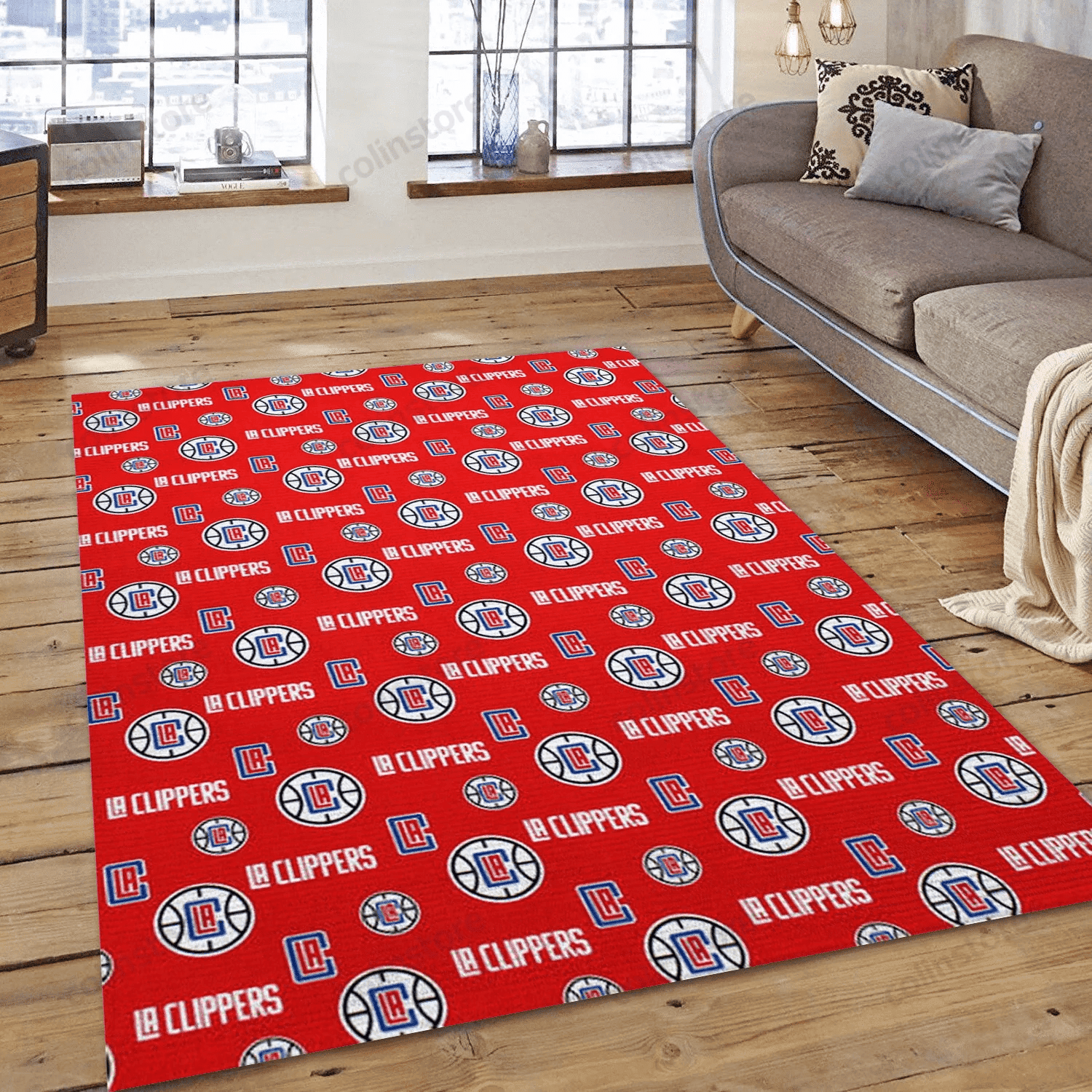 Los Angeles Clippers Patterns 1 Rectangle Area Rug – Full Print Carpet For Living Room & Bedroom Home Decor