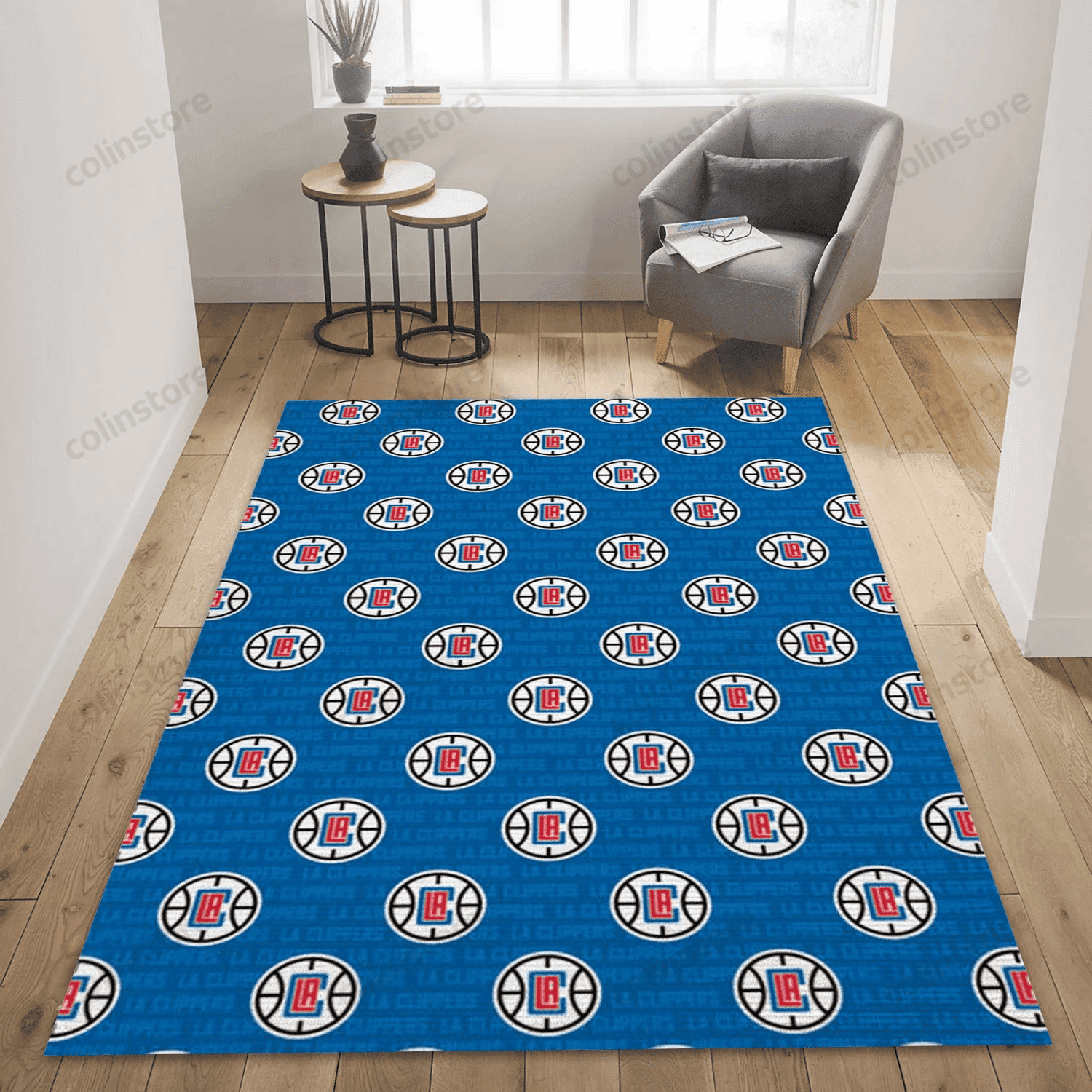Los Angeles Clippers Patterns 3 Reangle Rectangle Area Rug – Full Print Carpet For Living Room & Bedroom Home Decor