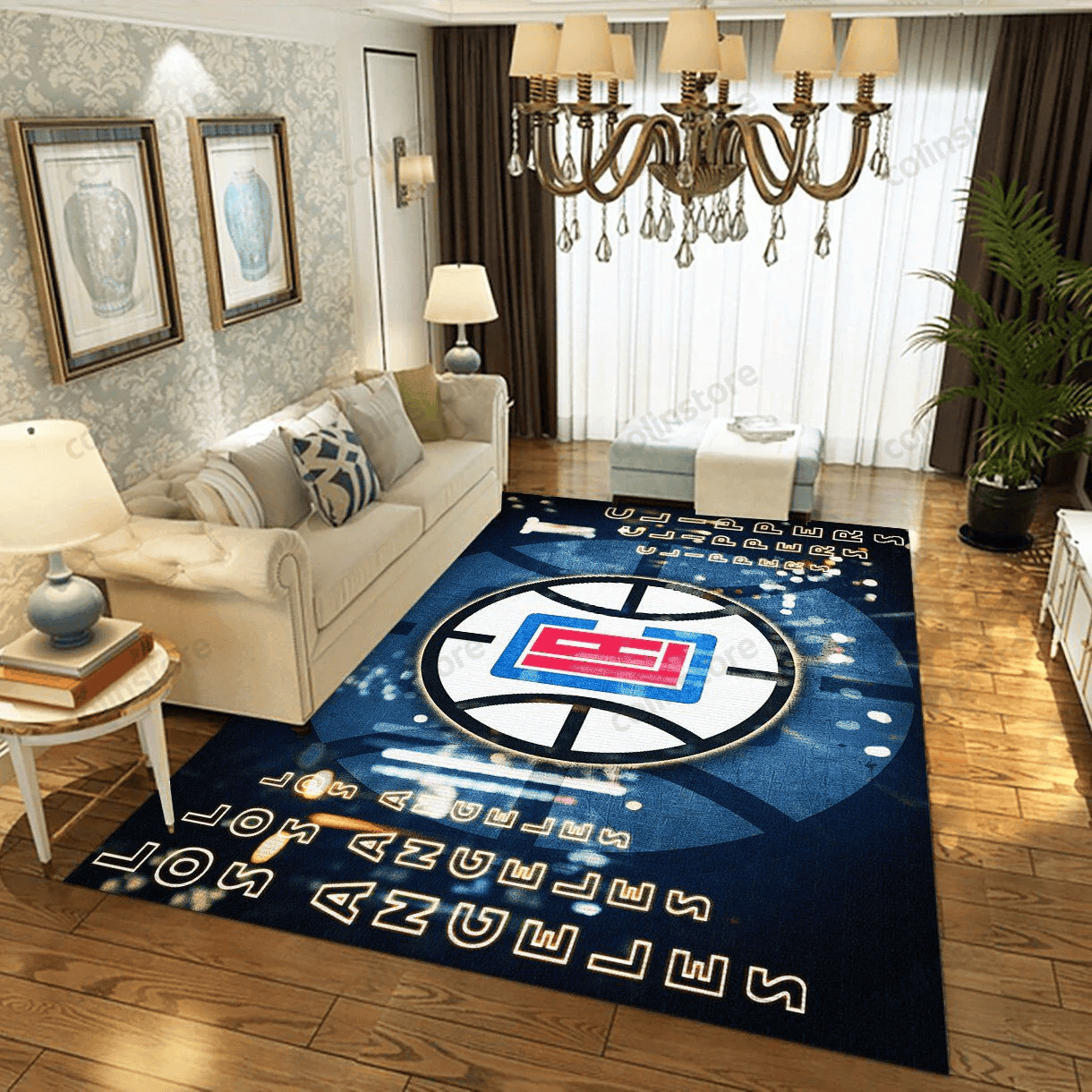 Los Angeles Clippers Rectangle Area Rug – Full Print Carpet For Living Room & Bedroom Home Decor