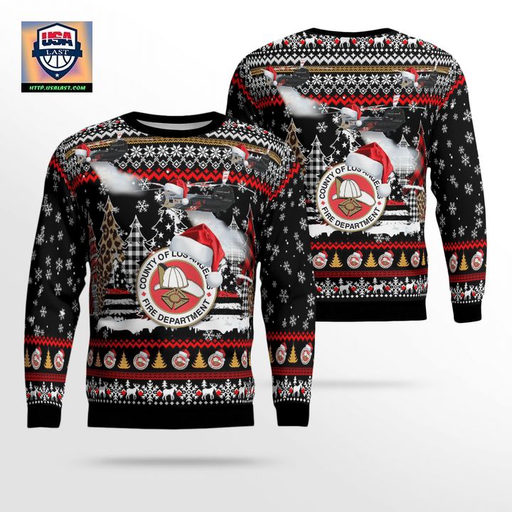 Los Angeles County Fire Department CH-47 Christmas AOP Sweater