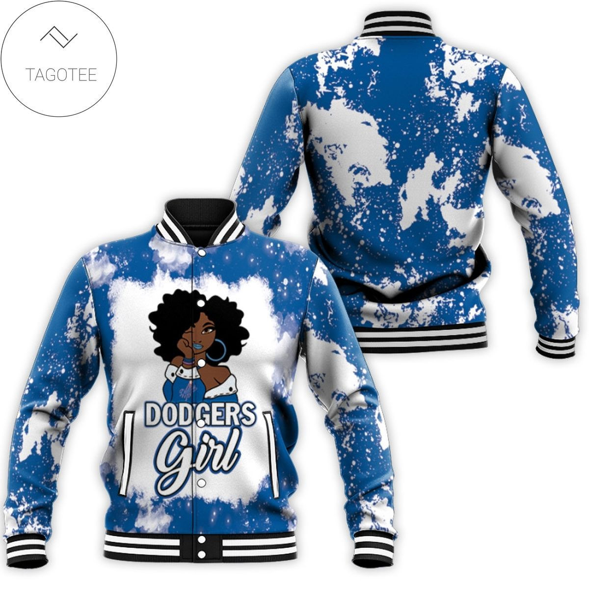 Los Angeles Dodgers African Girl Varsity Baseball Jacket for Men & Women | MLB Team Fan Gift