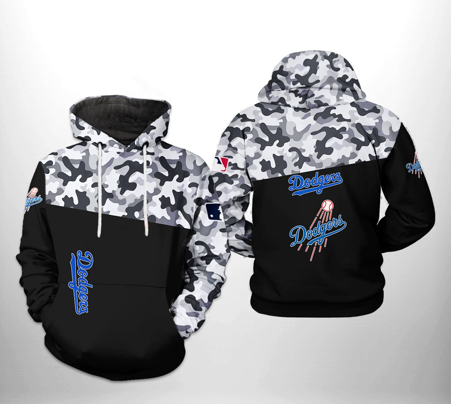 Los Angeles Dodgers MLB Camo Veteran 3D All Over Print Hoodie & Zip Hoodie