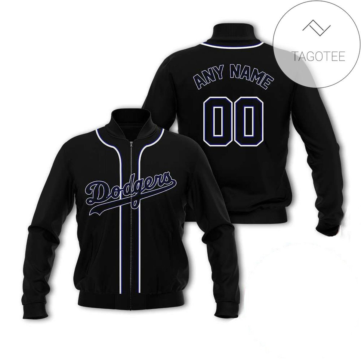 Los Angeles Dodgers Personalized Name Number Black Bomber Jacket | MLB Team Jacket for Men & Women | Baseball Fan Gift