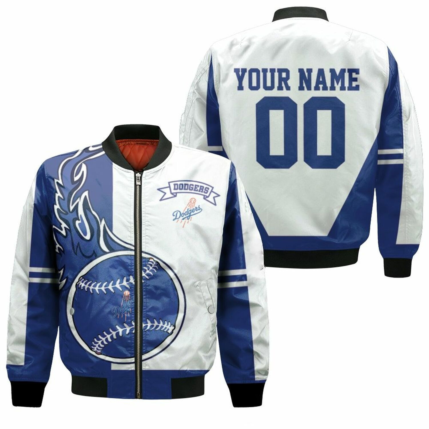 Los Angeles Dodgers Personalized Name Number Bomber Jacket | MLB Team Jacket for Men & Women | Baseball Fan Gift