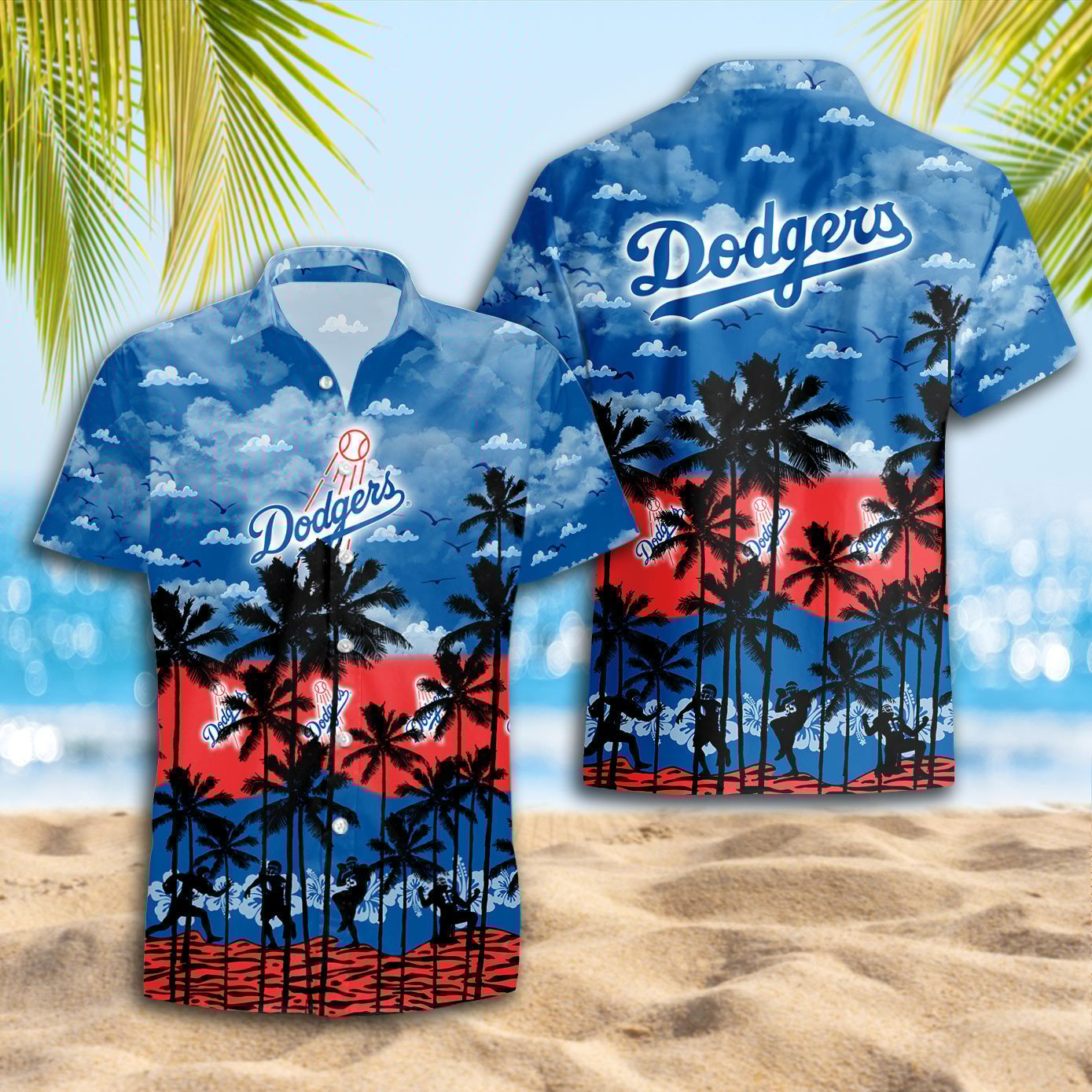Los Angeles Dodgers Sunset Palm Aloha Hawaiian Shirt for Men & Women